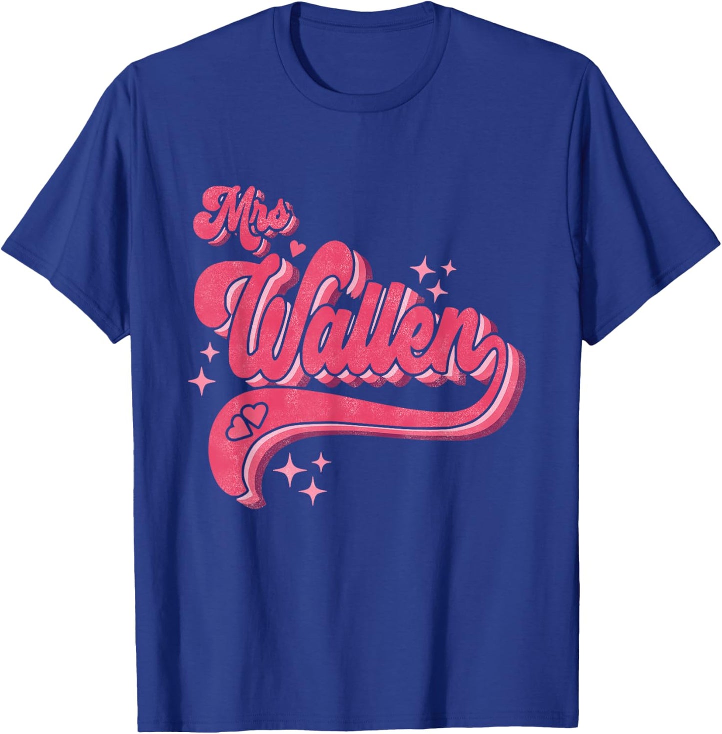 Cute Retro Pink Vintage Funny Name Future Mrs Wallen T-Shirt - T-Shirt | Royal