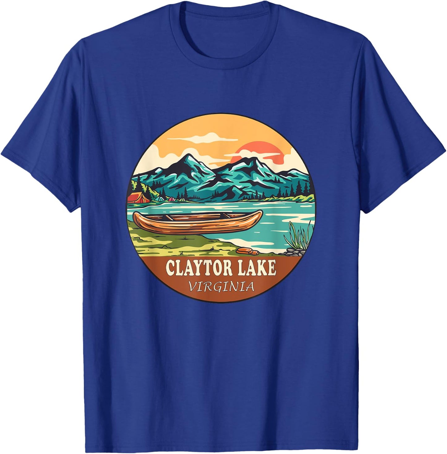 Claytor Lake Vintage Vacation Virginia T-Shirt - T-Shirt | Royal