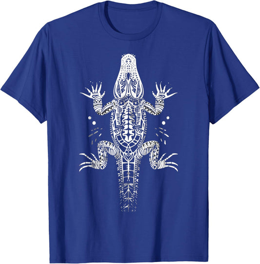 Alligator Tribal Vintage Retro Graphic T-Shirt - T-Shirt | Royal