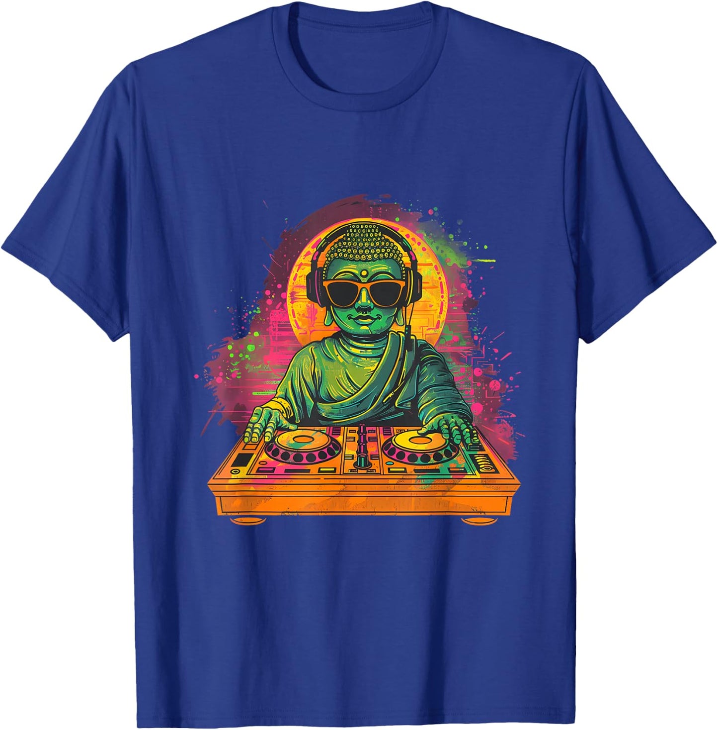 Buddha DJ Turntable DJ Buddha Meditation Dance Club House T-Shirt - T-Shirt | Royal