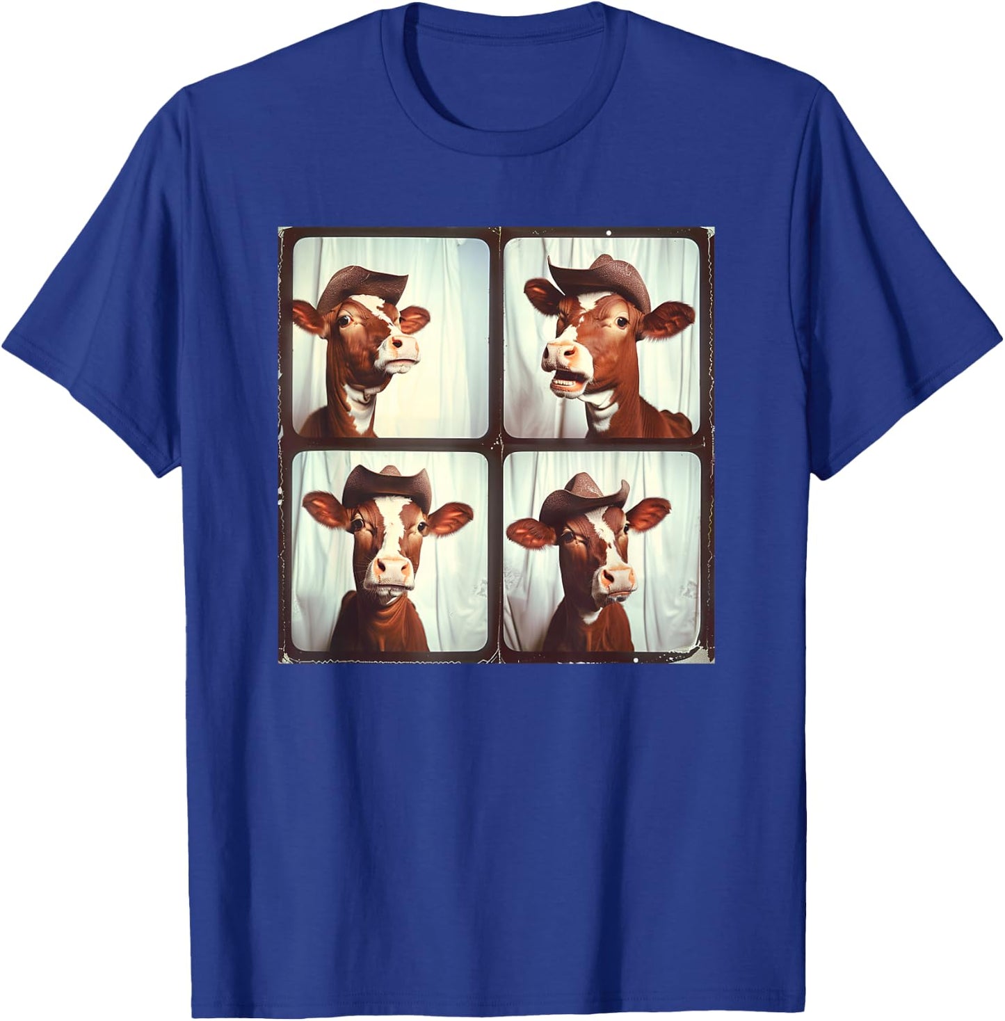 Funny Cow Lover Funny Farm Animal Photobooth Cowboy Cow T-Shirt - T-Shirt | Royal