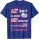 Gamer Gaming Video Games Funny Eat Sleep Anime Gaming Repeat T-Shirt - T-Shirt | Royal