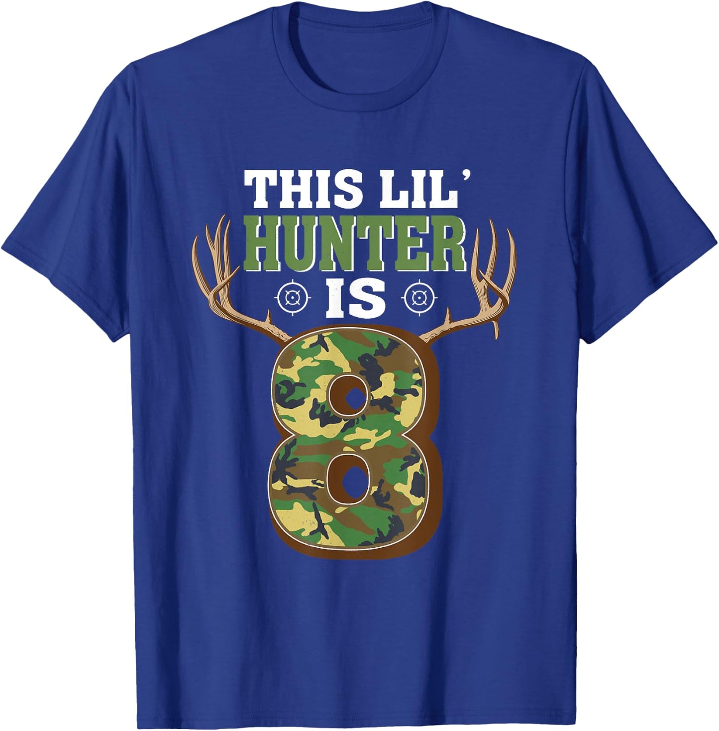 8th Birthday Hunting Deer 8 Year Old Hunter T-Shirt - T-Shirt | Royal