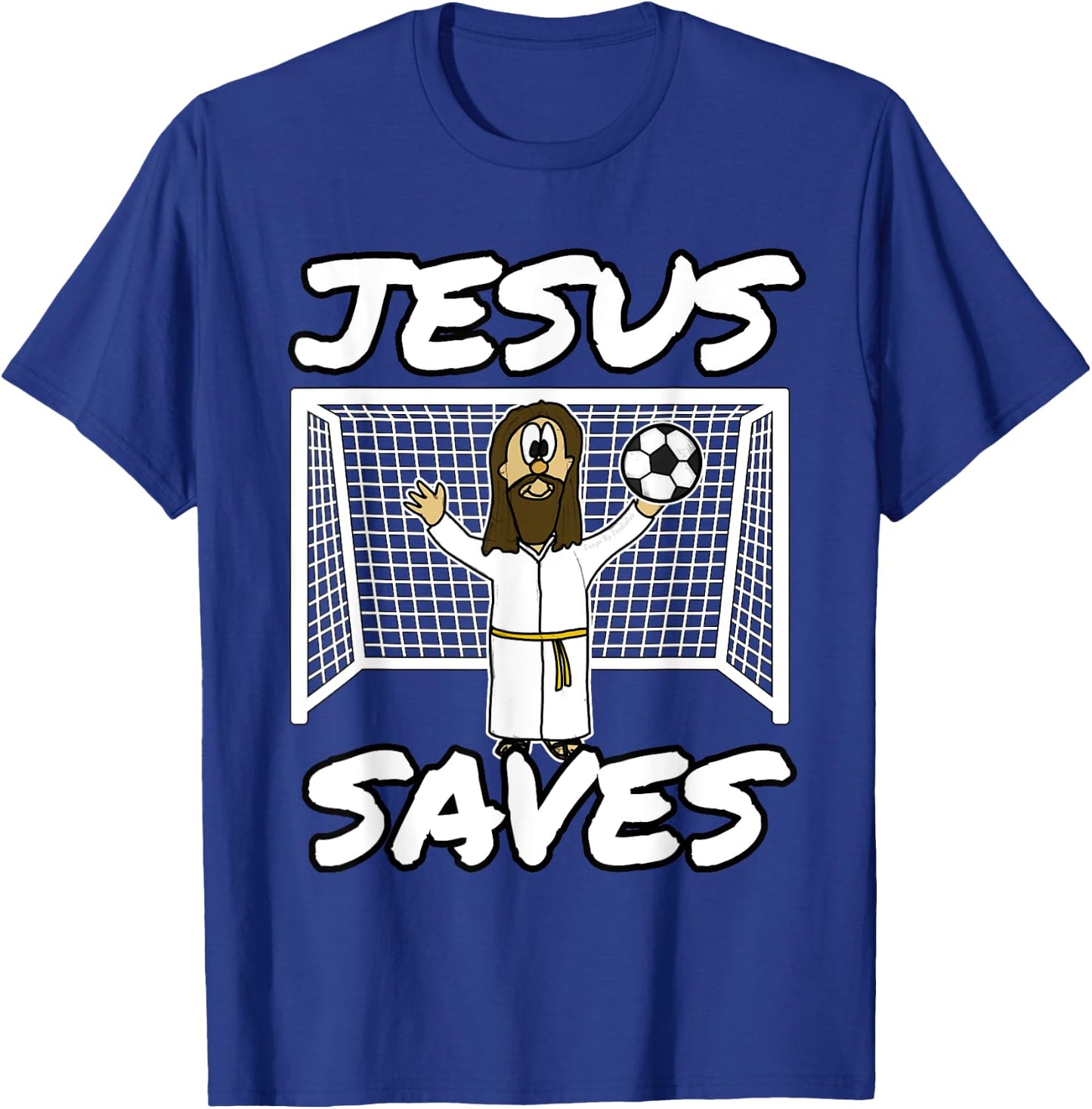 Jesus Saves Christian Football Church Soccer T-Shirt - T-Shirt | Royal