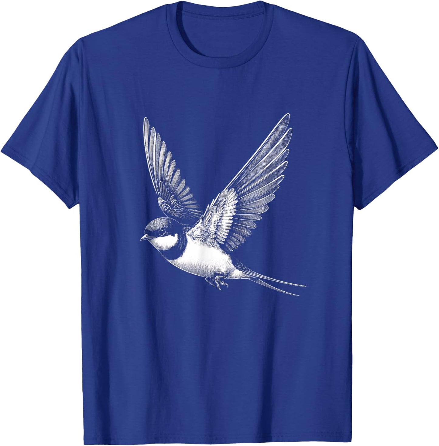 Swallow Graphic Art Bird Design T-Shirt - T-Shirt | Royal