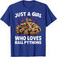 Ball Python Design For Girls Women Kids Ball Python Lover T-Shirt - T-Shirt | Royal