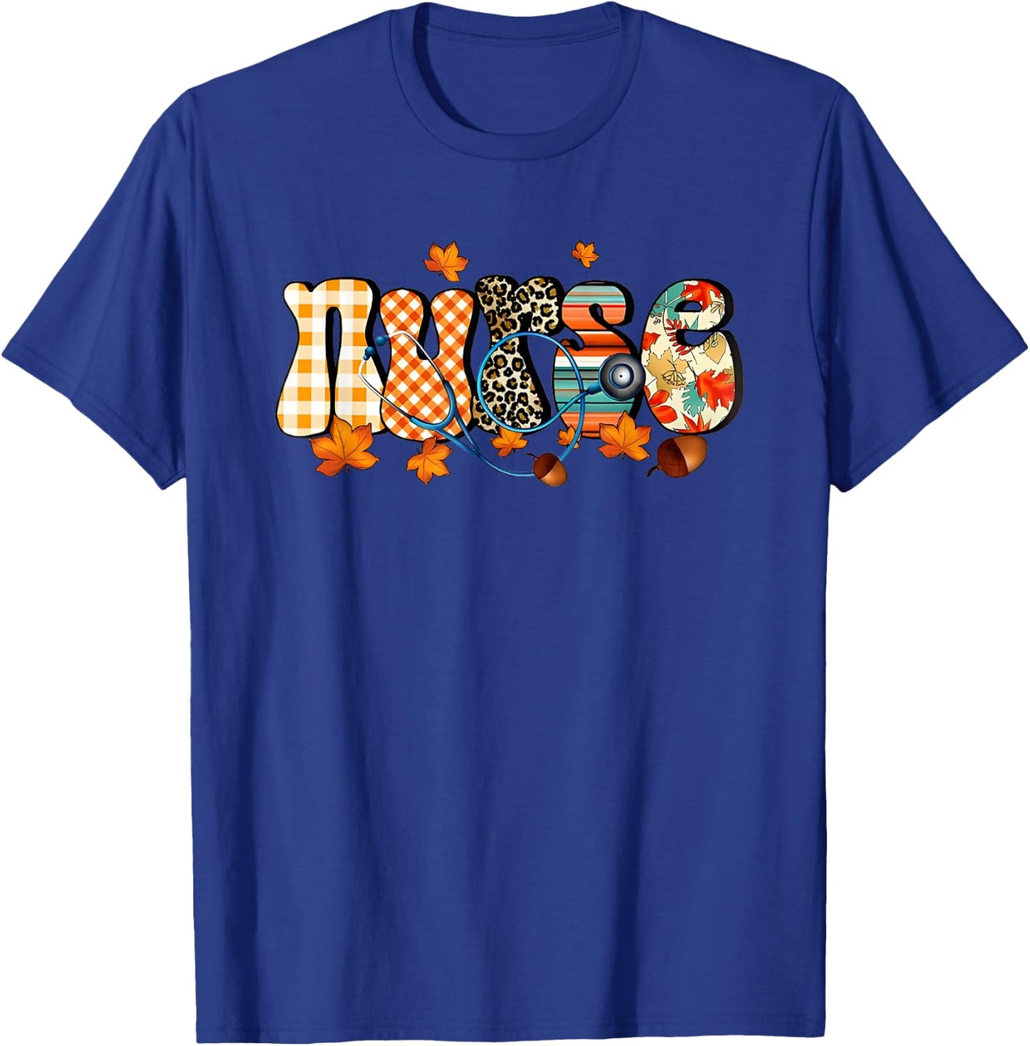 Thanksgiving Nurse Nurse Nursing Nurse Student Fall Season T-Shirt - T-Shirt | Royal