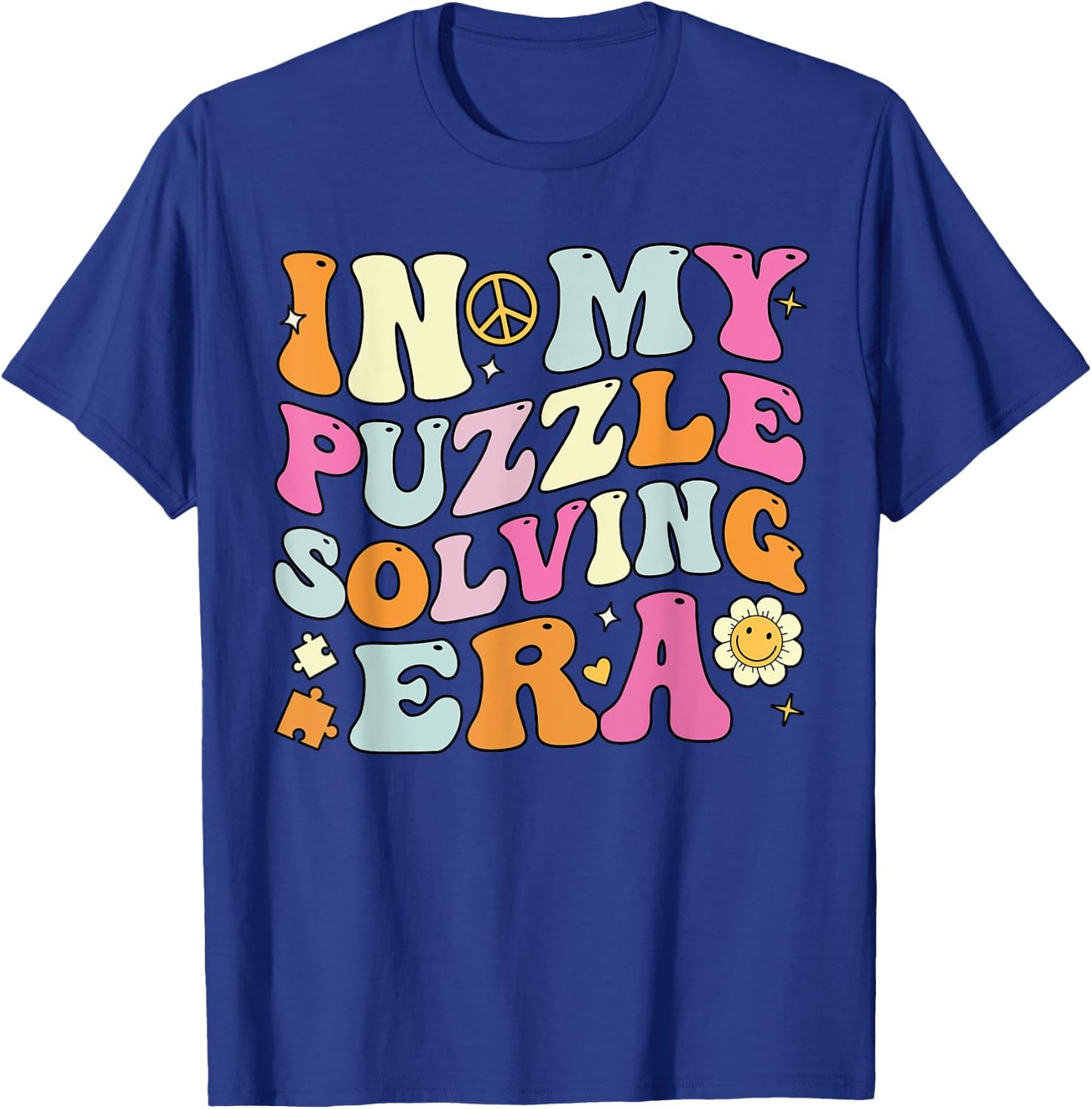 In My Puzzle Solving Era, Groovy Puzzle Solver T-Shirt - T-Shirt | Royal