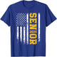 Senior 2025 American Flag USA Class of 2025 Graduation T-Shirt - T-Shirt | Royal