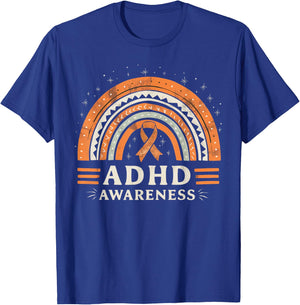 Orange Leopard Rainbow for ADHD Neurodiversity Awareness T-Shirt - T-Shirt | Royal