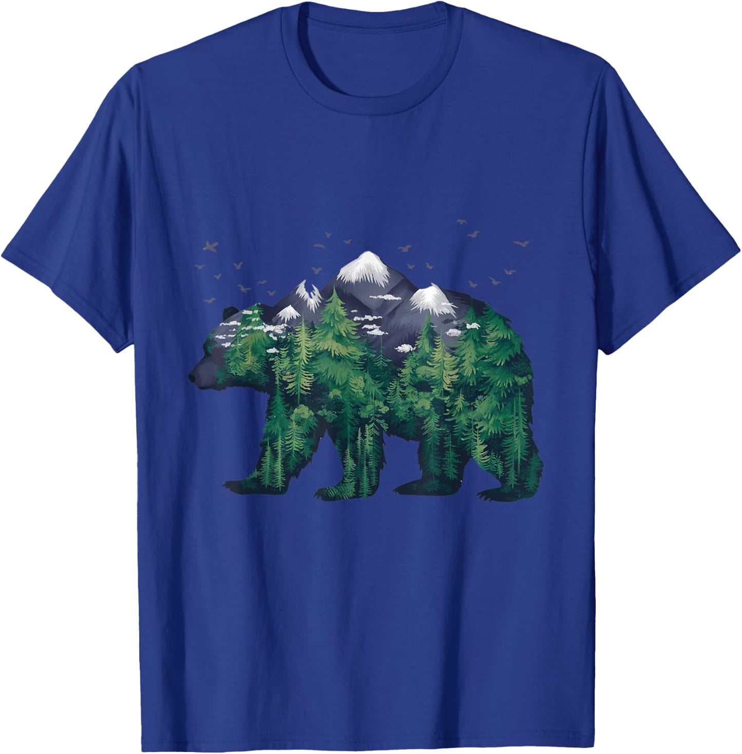 Bear Nature Outdoor Mountains Forest Trees Bear Wildlife T-Shirt - T-Shirt | Royal