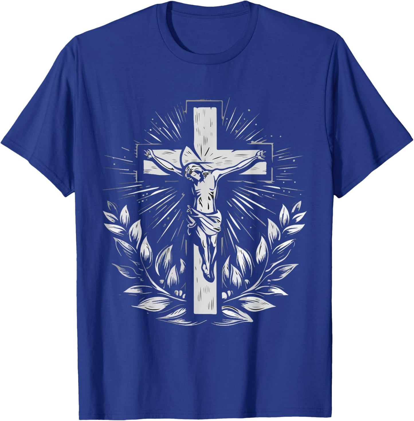 Crucifix Faith Christian Jesus T-Shirt - T-Shirt | Royal
