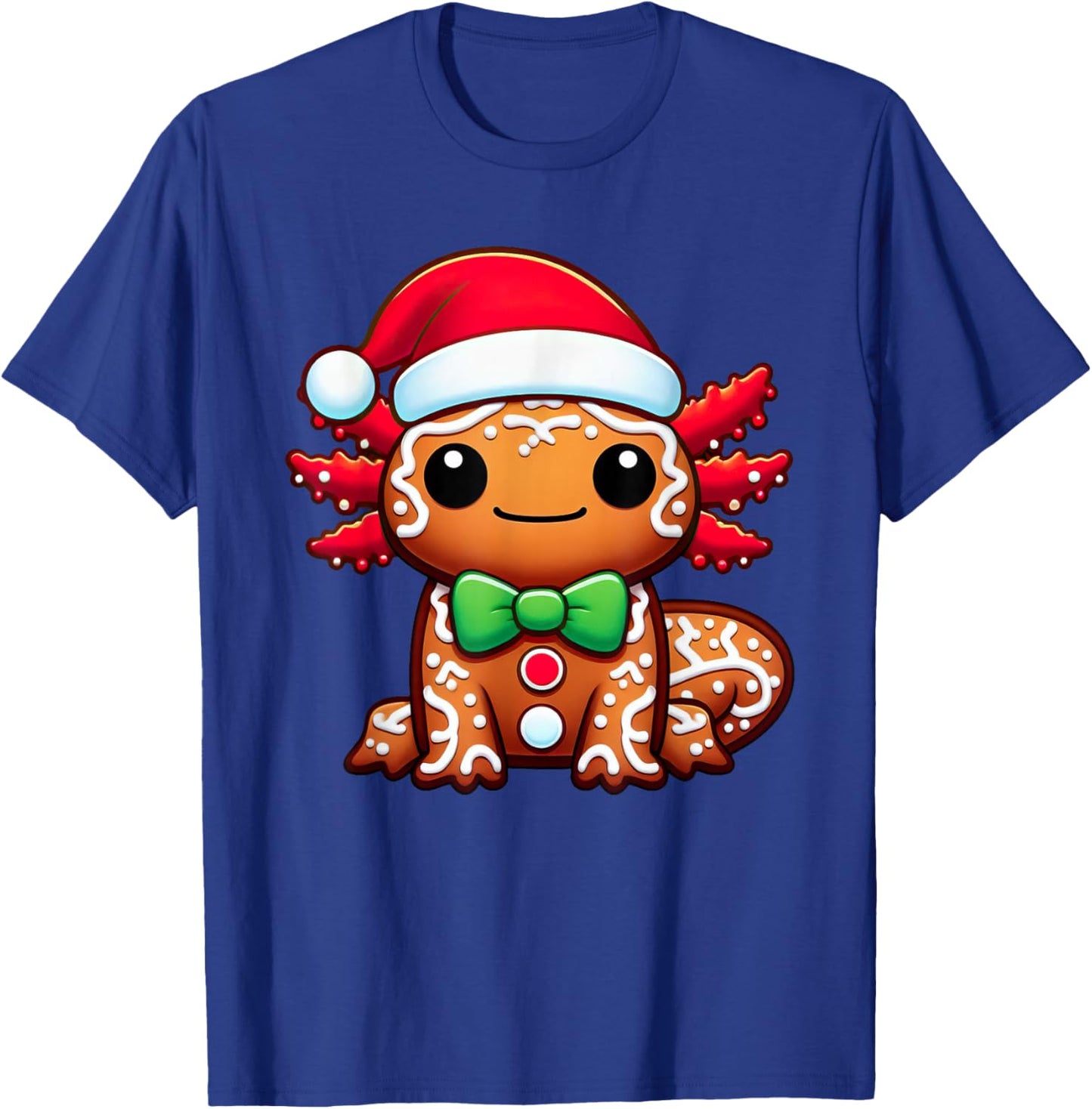 Funny Gingerbread Man Axolotl Christmas Kids T-Shirt - T-Shirt | Royal