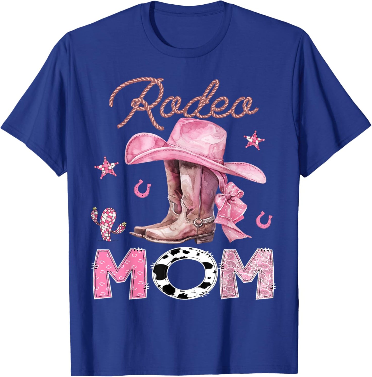 Rodeo Mom Pink Boots Coquette CowGirl Birthday Party T-Shirt - T-Shirt | Royal