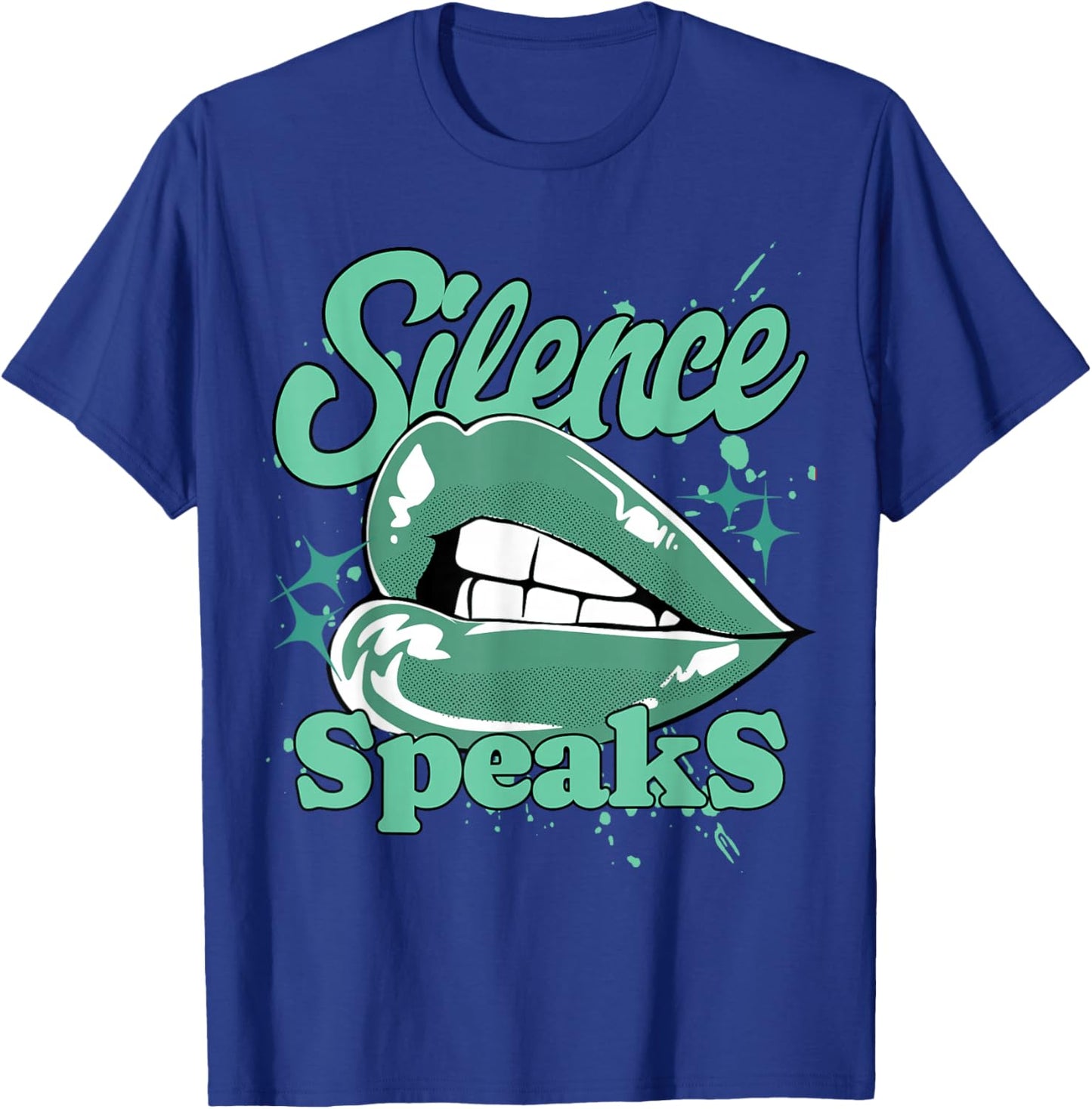 Silence Speaks Retro Green Glow 1s Matching Women T-Shirt - T-Shirt | Royal