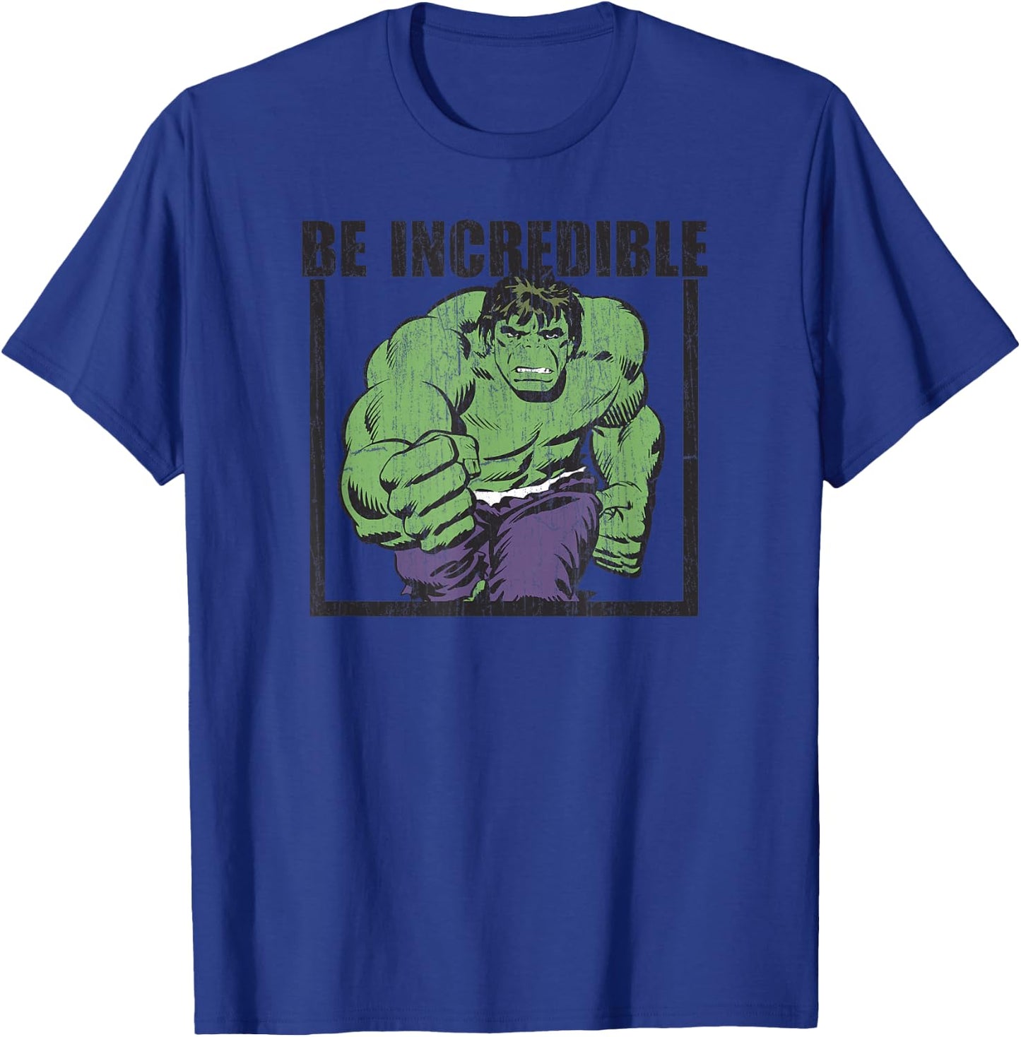 Marvel Comics Retro Classic Vintage Hulk Be Incredible T-Shirt - T-Shirt | Royal