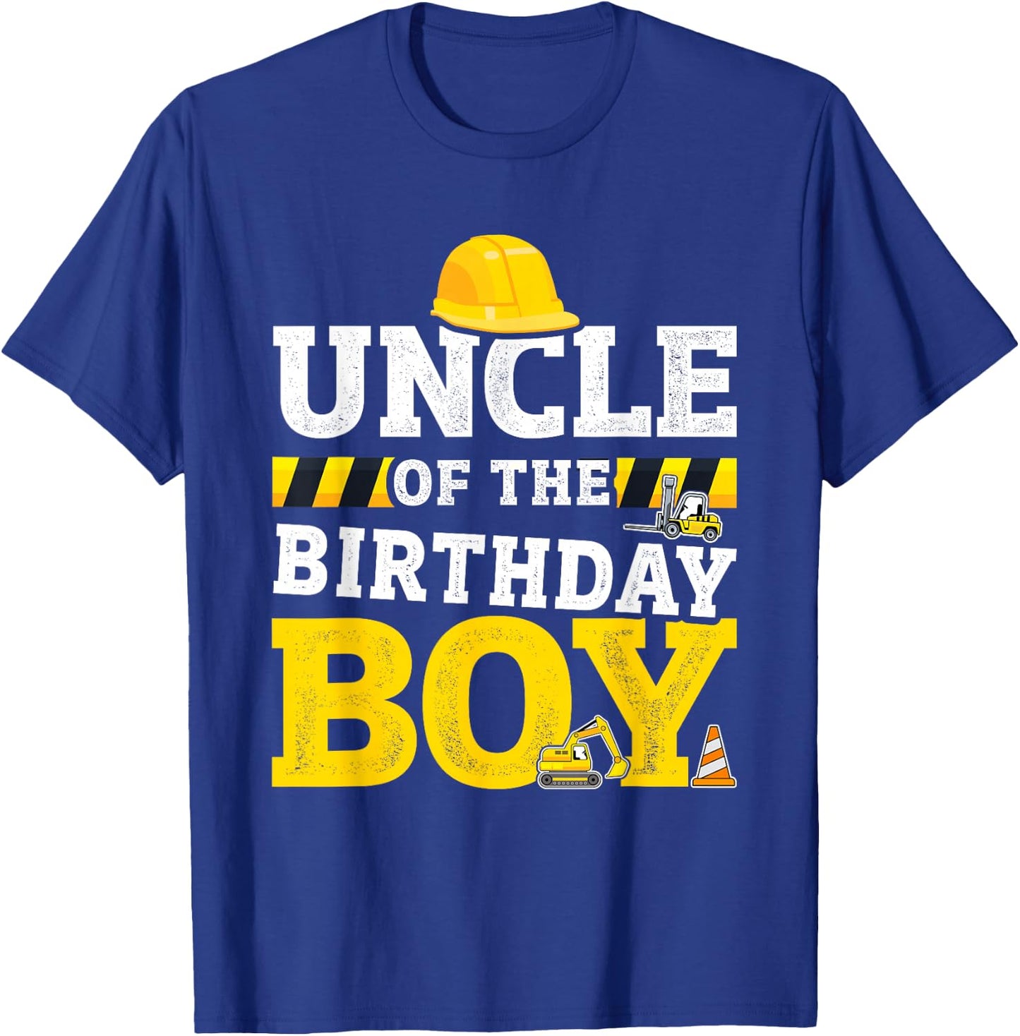 Uncle of the birthday boy matching family construction party T-Shirt - T-Shirt | Royal
