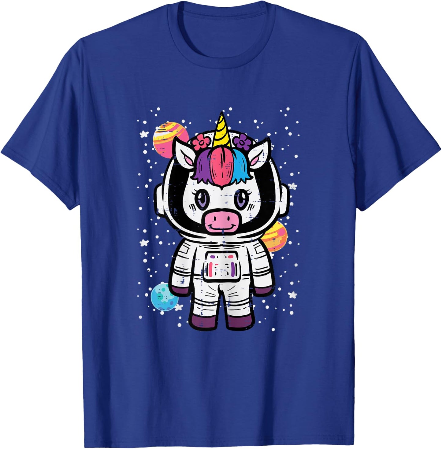 Astronaut Unicorn Cute Space Galaxy Toddler Girls Kids Women T-Shirt - T-Shirt | Royal