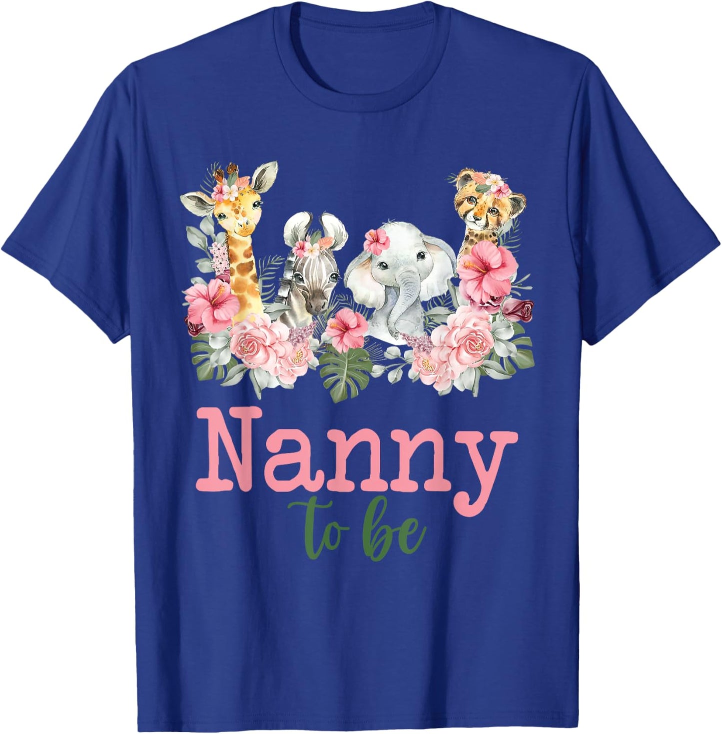 Nanny To Be Birthday Boy Girl Zoo Theme Animal Party T-Shirt - T-Shirt | Royal