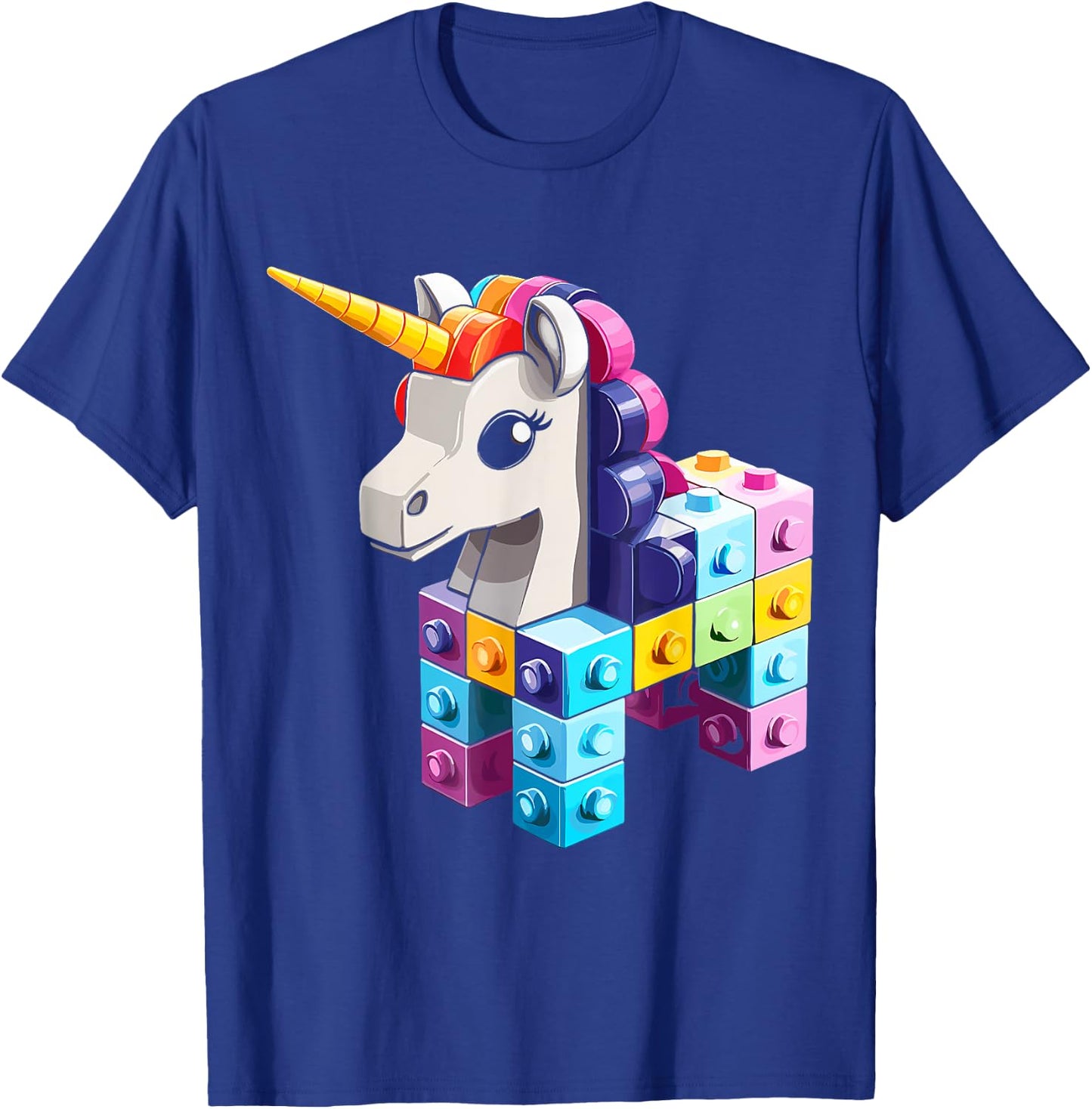 Master Builder Bricks Blocks Play Toys Unicorn Youth Kids T-Shirt - T-Shirt | Royal