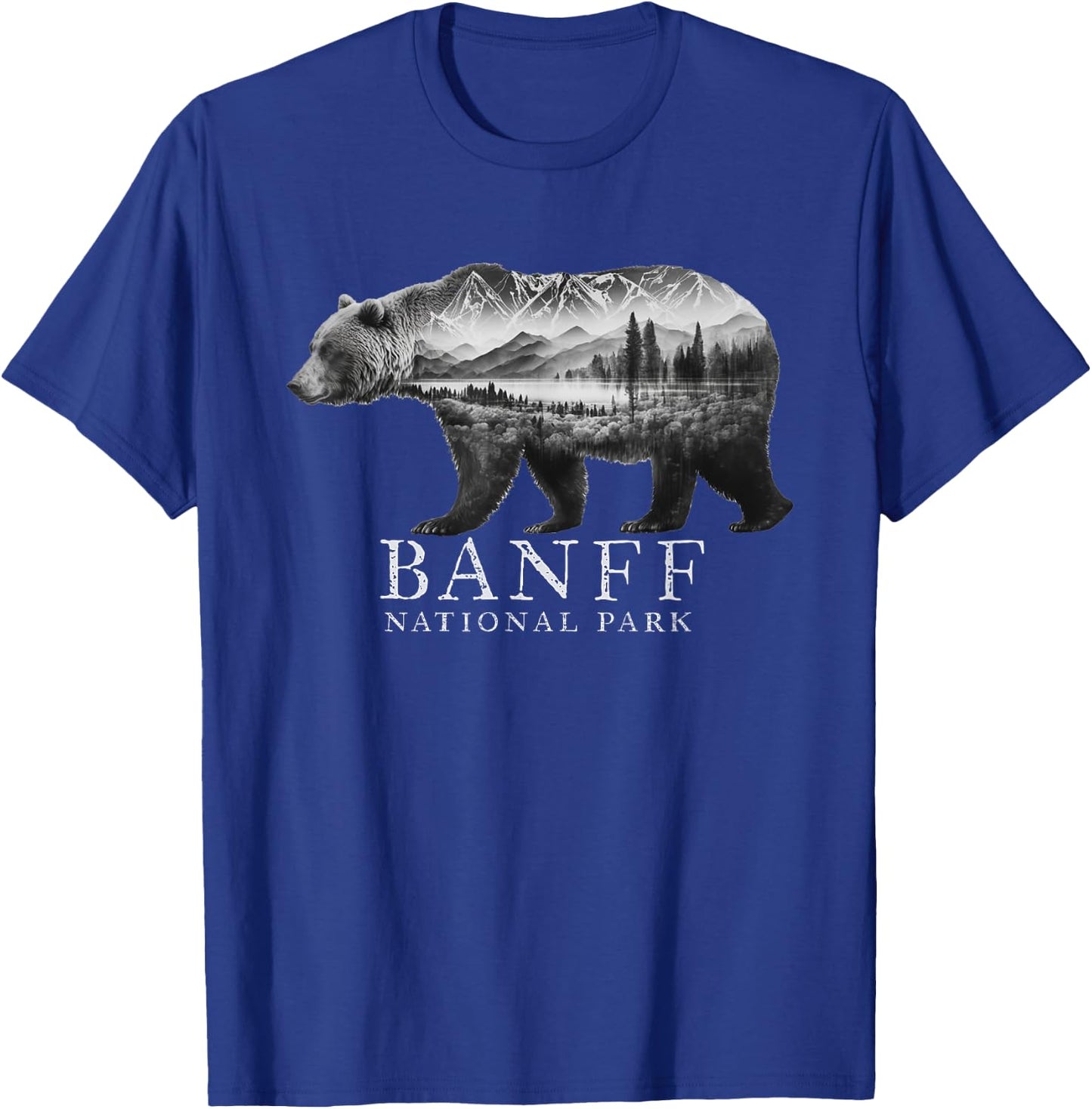 Banff National Park Bear Mountains Forest T-Shirt - T-Shirt | Royal