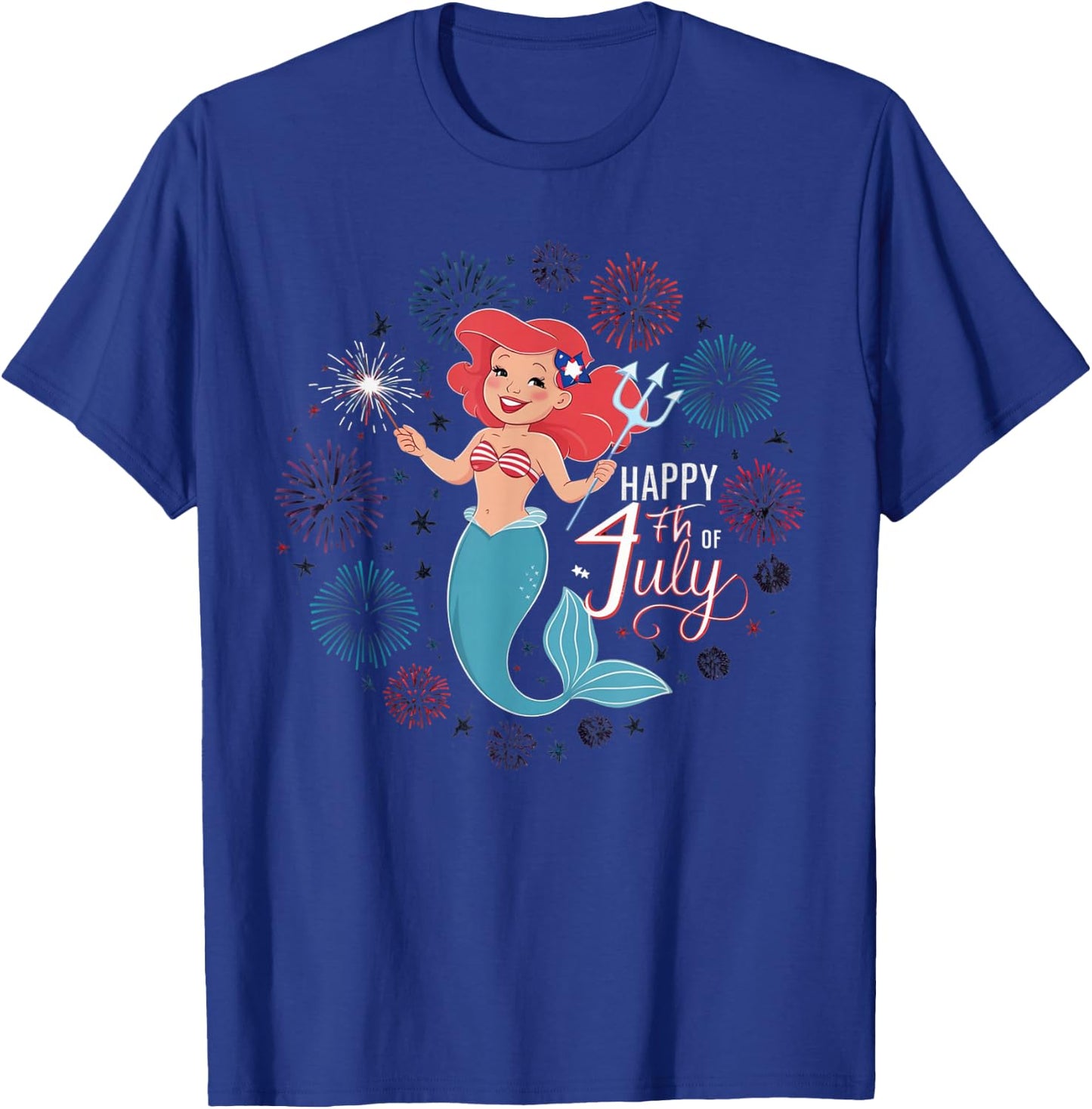 Patriotic Happy 4th of July Mermaid Cute Kids Men T-Shirt - T-Shirt | Royal