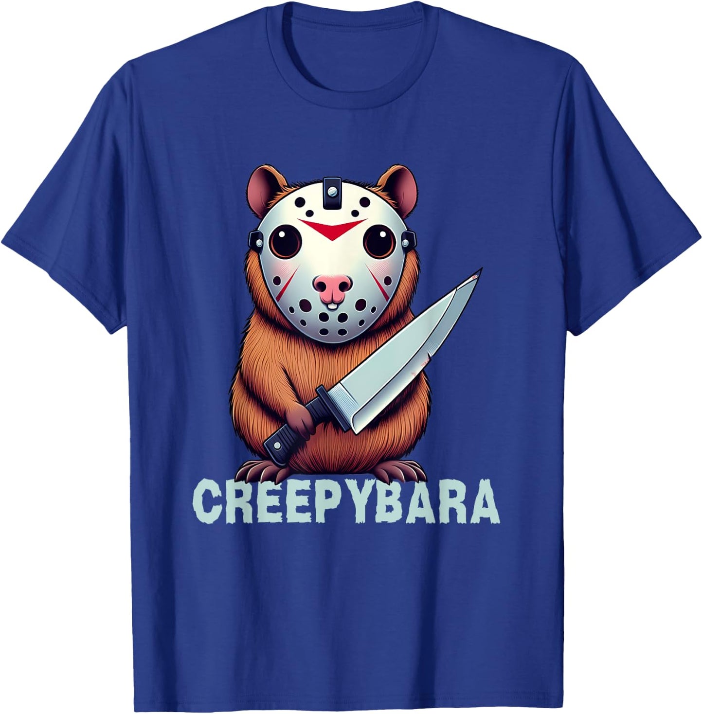 Creepybara Horror Capybara – Funny Halloween Scary Animal T-Shirt - T-Shirt | Royal