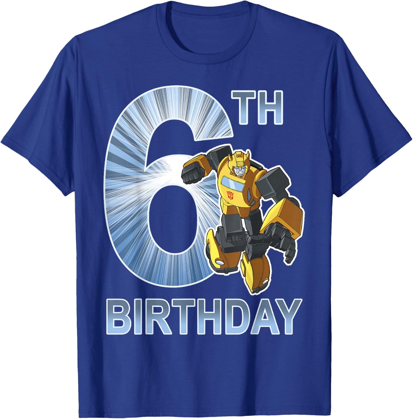 Transformers Bumblebee 6th Birthday Vintage T-Shirt - T-Shirt | Royal