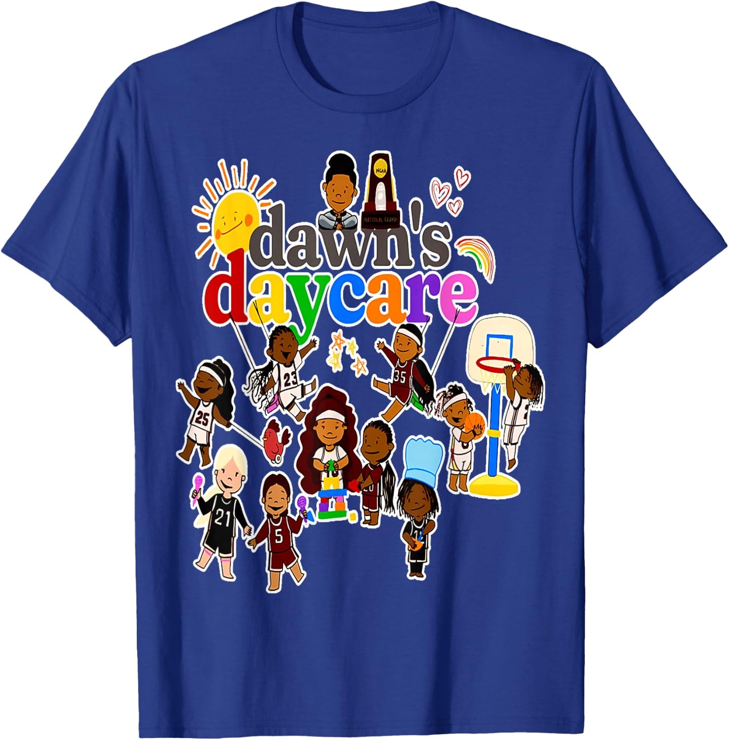 Dawn's Daycare Basketball cute funny T-Shirt - T-Shirt | Royal