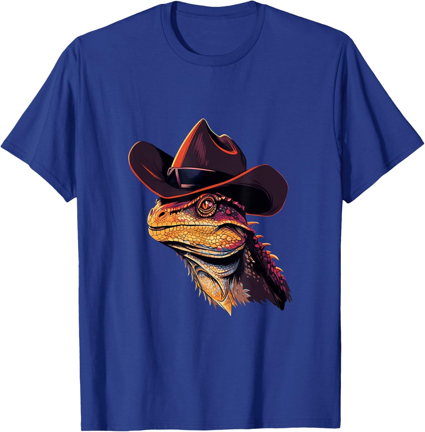 Bearded Dragon Cowboy Hat Reptile Lizard Western T-Shirt - T-Shirt | Royal
