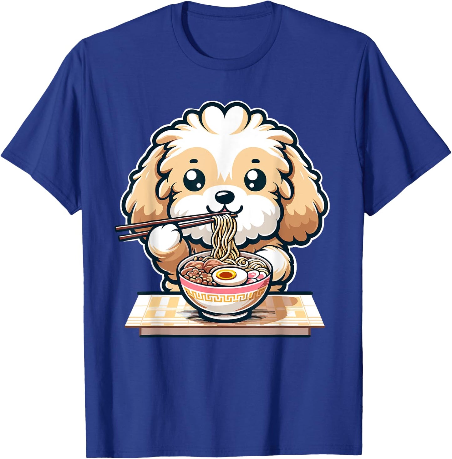 Cute Kawaii Cockapoo Eating Ramen Noodles Food Dog Lovers T-Shirt - T-Shirt | Royal