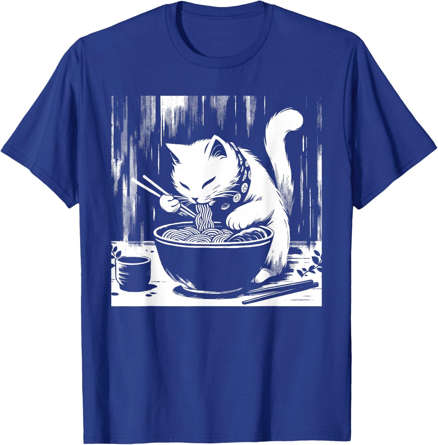 Retro Japanese Kawaii Anime Ramen Men Kids Women Cat Ramen T-Shirt - T-Shirt | Royal