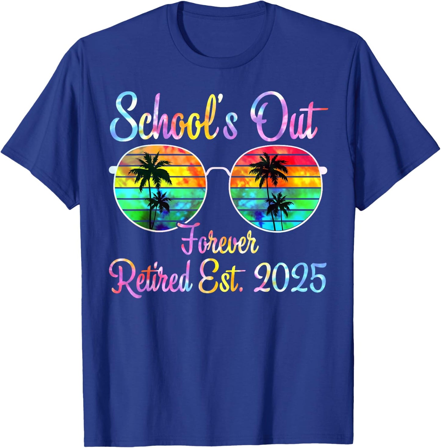 Retired Teacher Class of 2025 Retirement Men Women School T-Shirt - T-Shirt | Royal