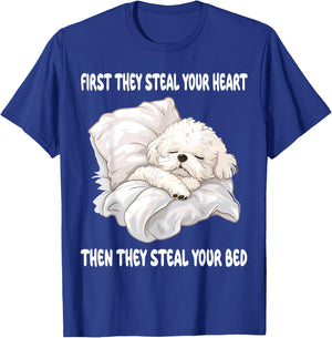 Bichon Frise Sleeping Pajamas Nightgown T-Shirt - T-Shirt | Royal
