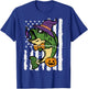 Halloween Bass Fish US Flag Costume Patriot Men Kids Women T-Shirt - T-Shirt | Royal