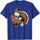 Pilgrim Cat Costume On Turkey Funny Thanksgiving Turkey T-Shirt - T-Shirt | Royal