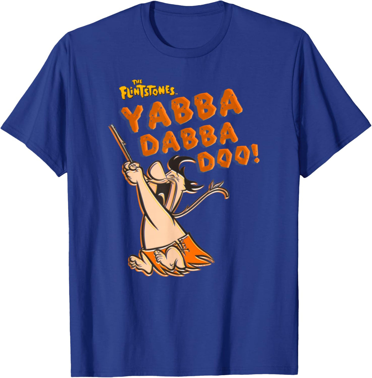 Popfunk The Flintstones Fred Yabba Dabba Doo! -Kids Cartoon-Character Blue Small T-Shirt - T-Shirt | Royal
