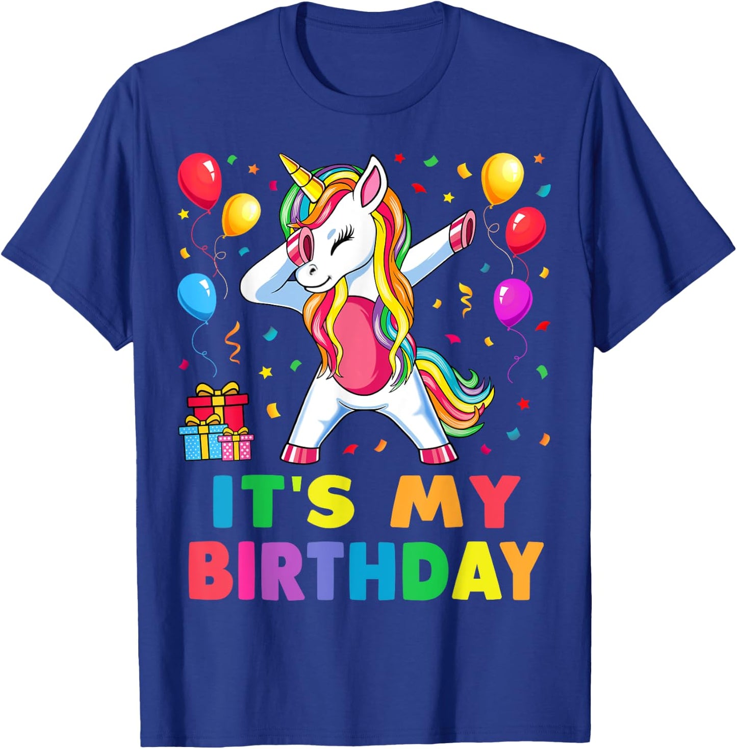 It's My Birthday for Girls Unicorn Dabbing Party Gift T-Shirt - T-Shirt | Royal