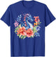 Watercolor Dragon Flowers Beautiful Art Colorful Graphic T-Shirt - T-Shirt | Royal