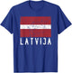 Latvian Flag Of Latvija Distressed Men Women Kids Latvia T-Shirt - T-Shirt | Royal