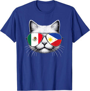 Half Mexican Half Filipino Funny Cat Mexipino Women Kids T-Shirt - T-Shirt | Royal