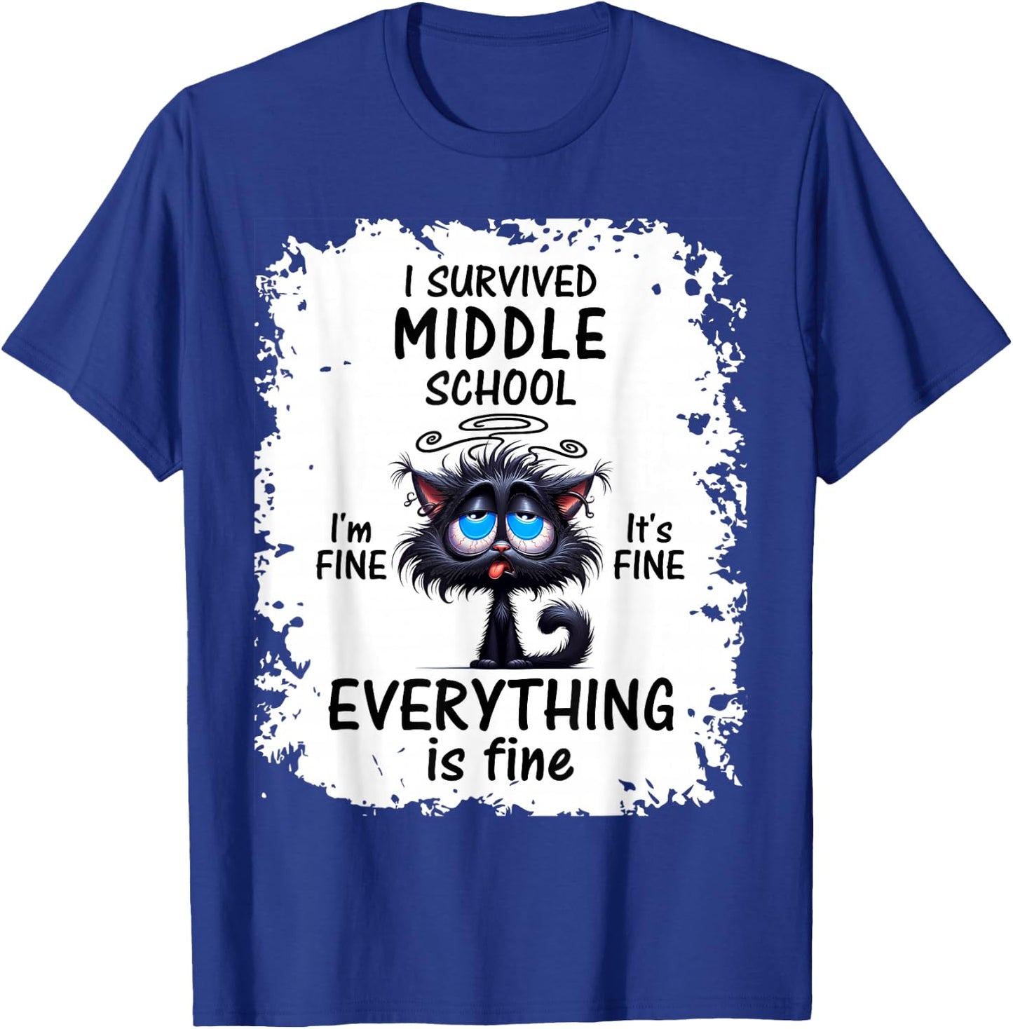 Funny I Survived Middle School Grad 2025 2026 T-Shirt - T-Shirt | Royal
