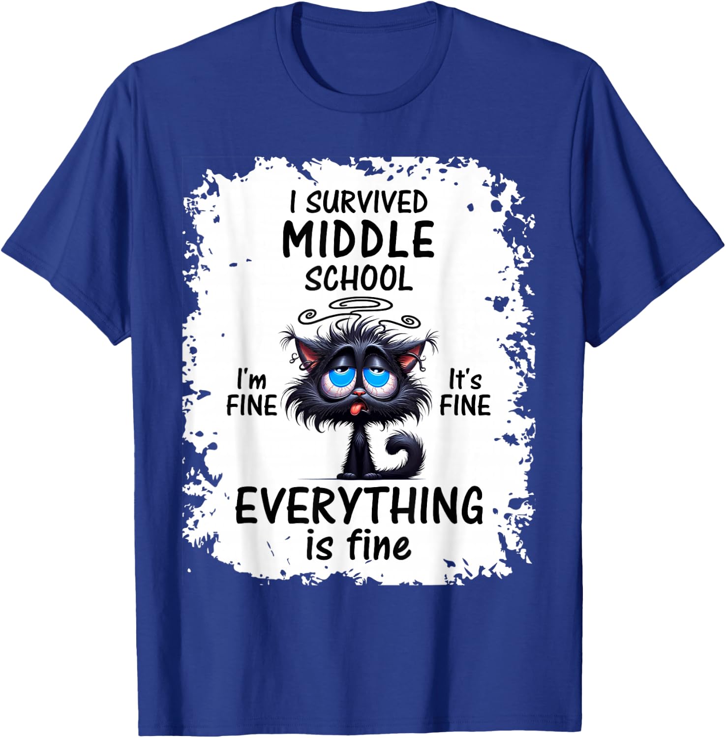 Funny I Survived Middle School Grad 2025 2026 T-Shirt - T-Shirt | Royal