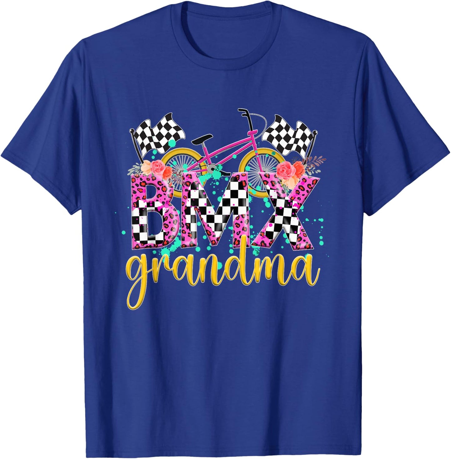 BMX Grandma Leopard Grandma Of A BMX Rider Grandmother T-Shirt - T-Shirt | Royal