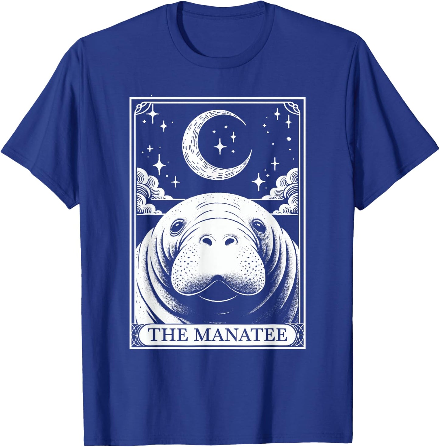 Tarot Card Vintage Crescent Moon Manatee Sea Animal Lovers T-Shirt - T-Shirt | Royal