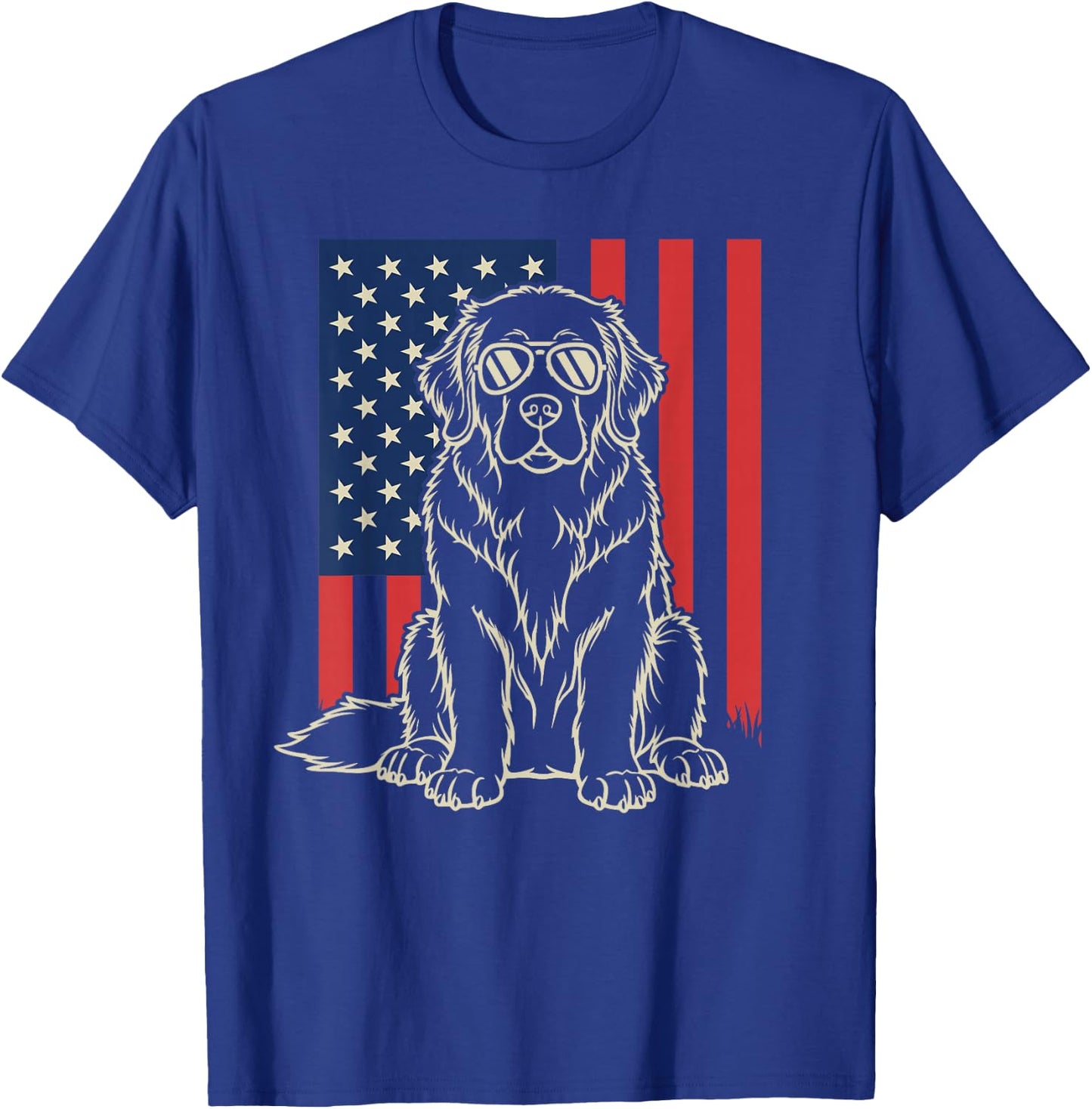 Newfoundland Dog Lover 4th of July T-Shirt - T-Shirt | Royal