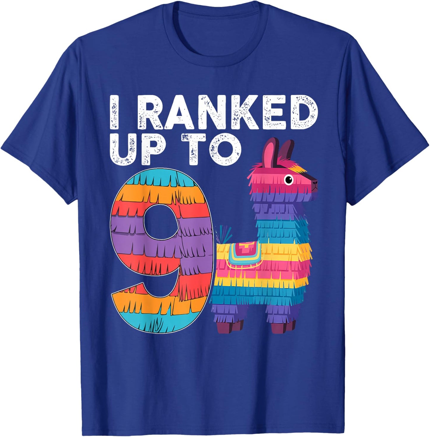 I Ranked Up To 9 Birthday Video Game Llama Piñata Birthday T-Shirt - T-Shirt | Royal
