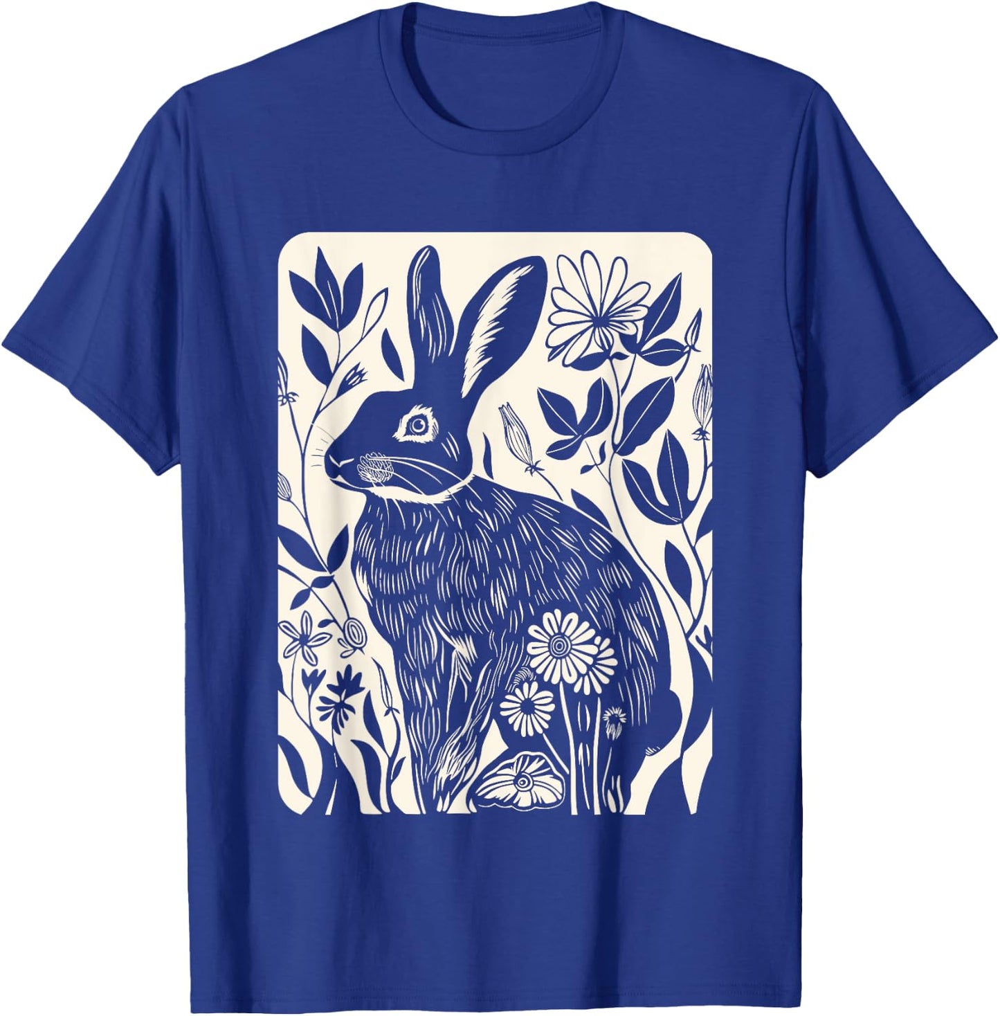 Easter Rabbit Flowers Nature Bunny Lovers, Women, Girls T-Shirt - T-Shirt | Royal