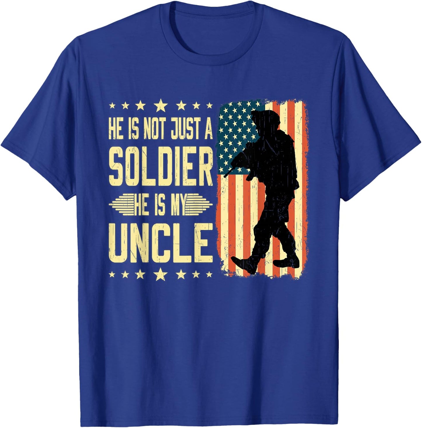 My Uncle is A Soldier Hero Proud Army Nephew Niece Military T-Shirt - T-Shirt | Royal