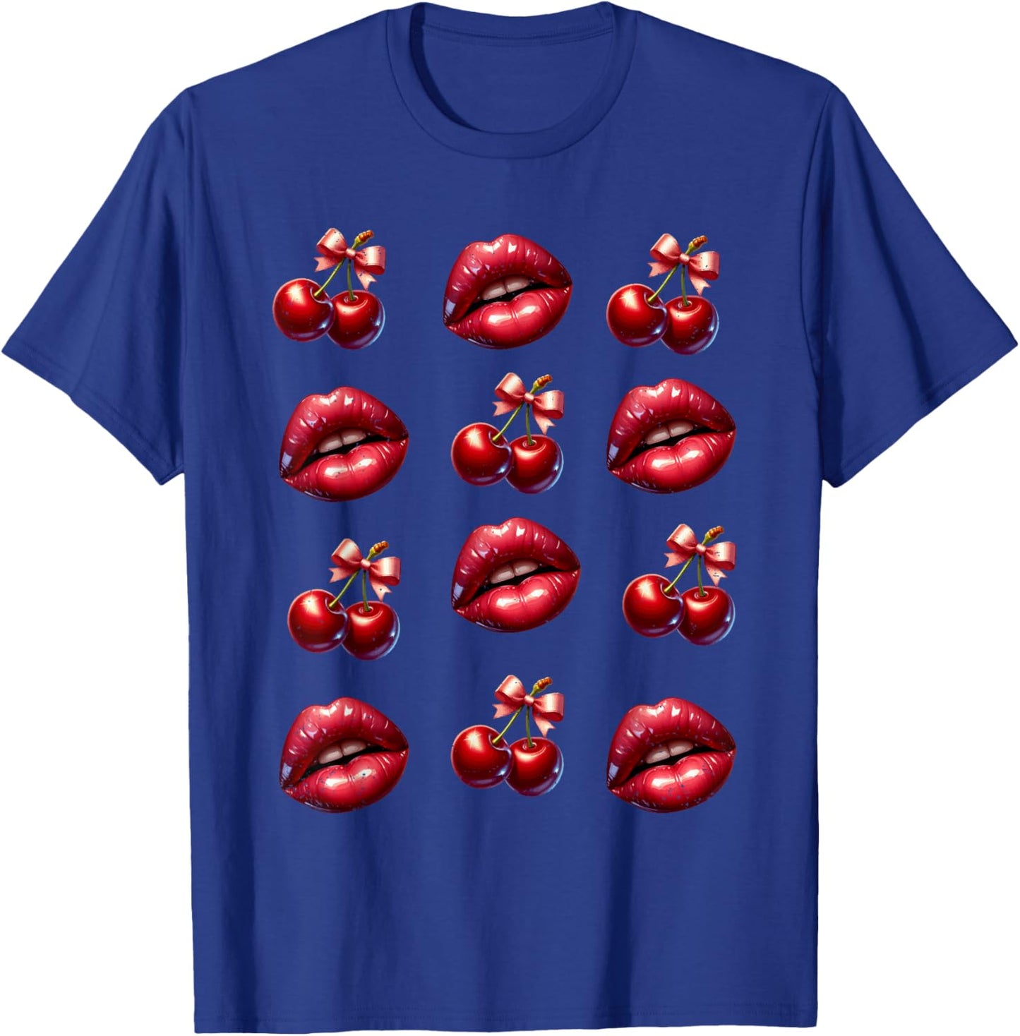Cherry Red Lips Cute Summer Fruit Lover Fashion Enthusiast T-Shirt - T-Shirt | Royal